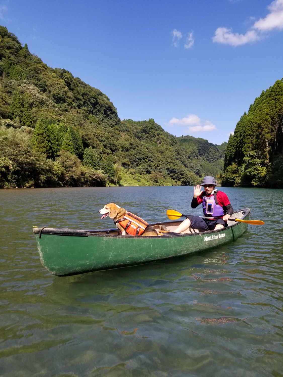 蘇陽峡で犬連れカヌー体験 Be Pal