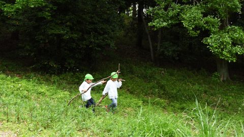 幼児は枝をぶん回してなんぼでしょ？！