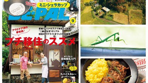 BE-PAL9月号はプチ移住のススメ大特集と昆虫採集入門、スパイスカレーなど、内容盛りだくさんでお届けします！