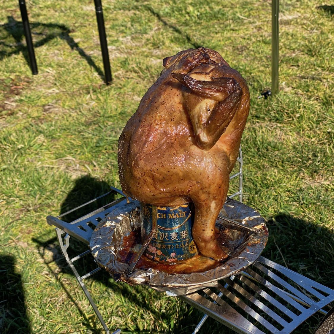 皮もパリパリ、ビア缶チキン［読者投稿記事］