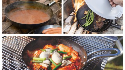 焚き火フライパンの魅力と使い方を解説。簡単にできるおすすめ料理も