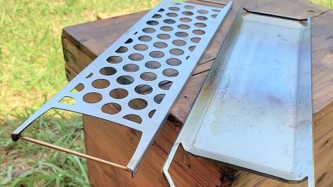 焚き火調理にはMAAGZ「長尺鉄板」と「焼き網」がおすすめ！横長の形状で使いやすい！