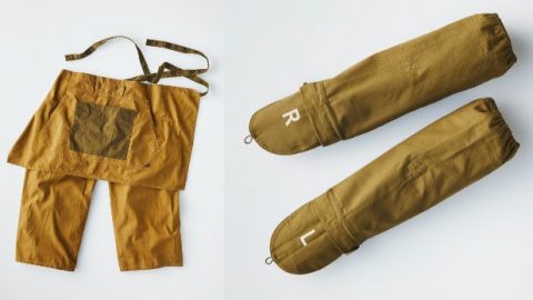 ヒットの予感！難燃コットン製、焚き火用の「チャップス」と「手刺し」