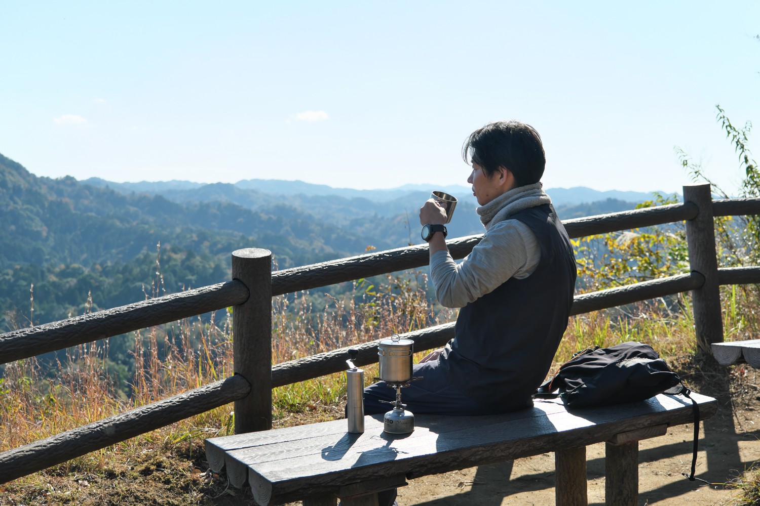 低山ハイクのコーヒーブレイク