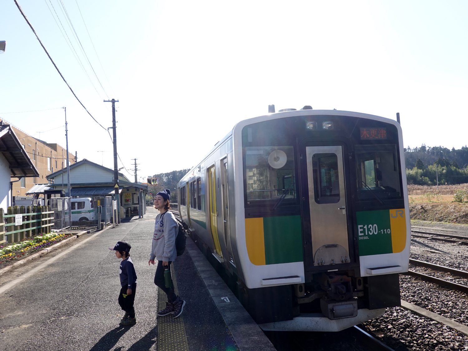 久留里駅に停車する列車