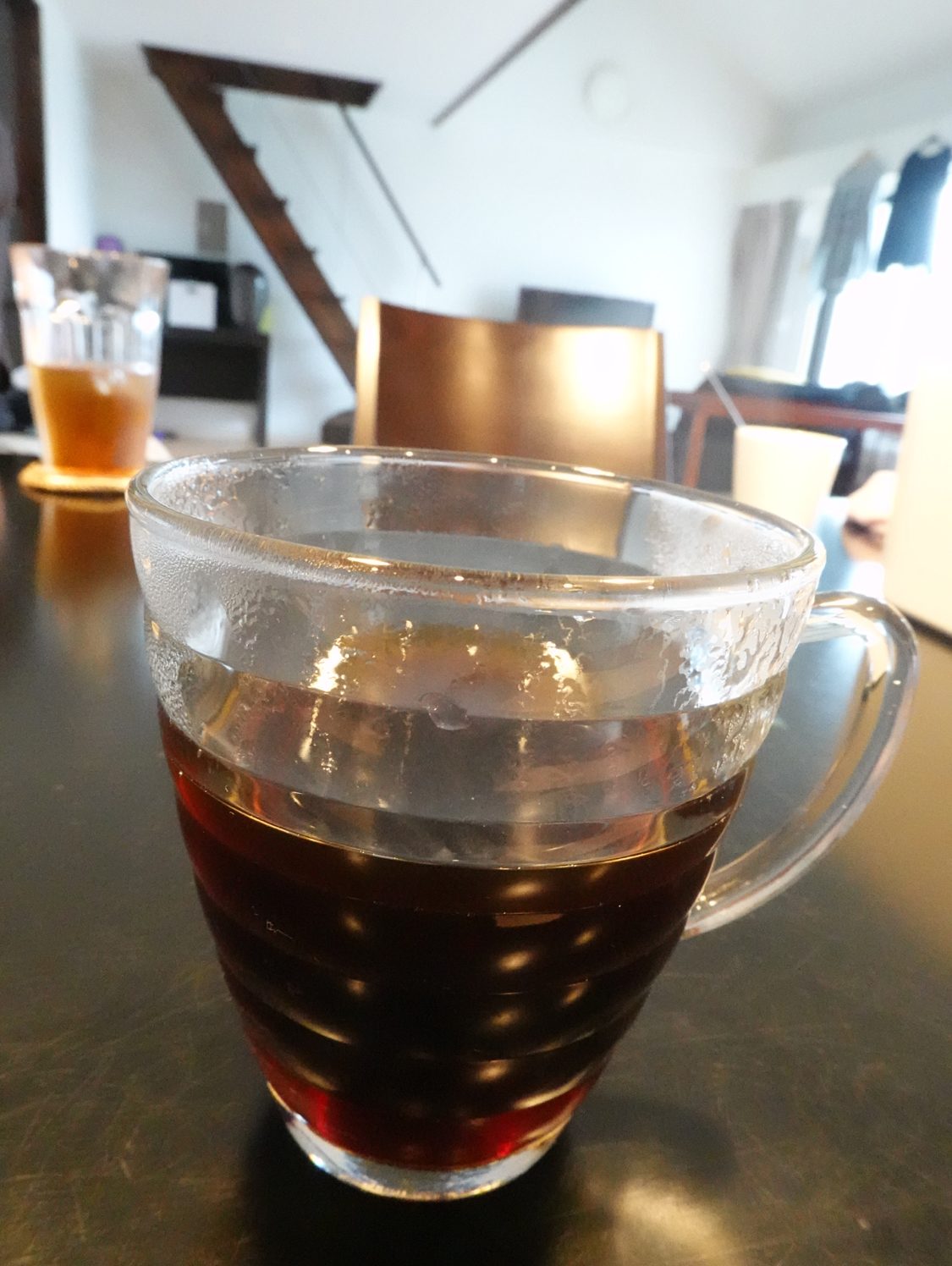 汲んだ水で淹れたコーヒー