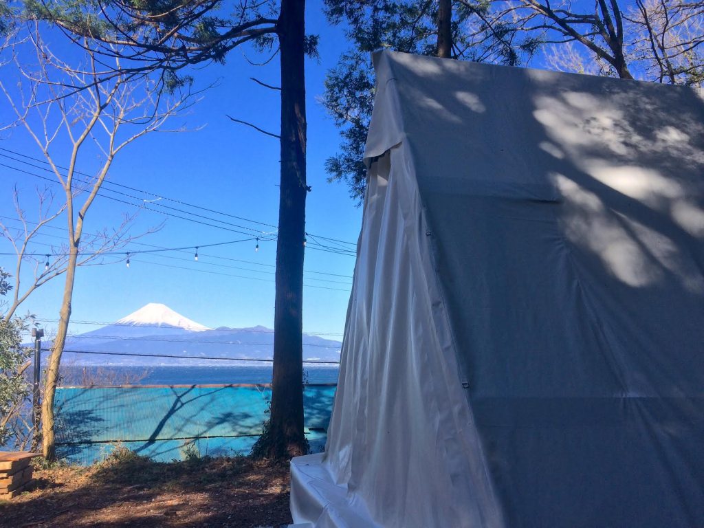 キャンプ場から見える富士山