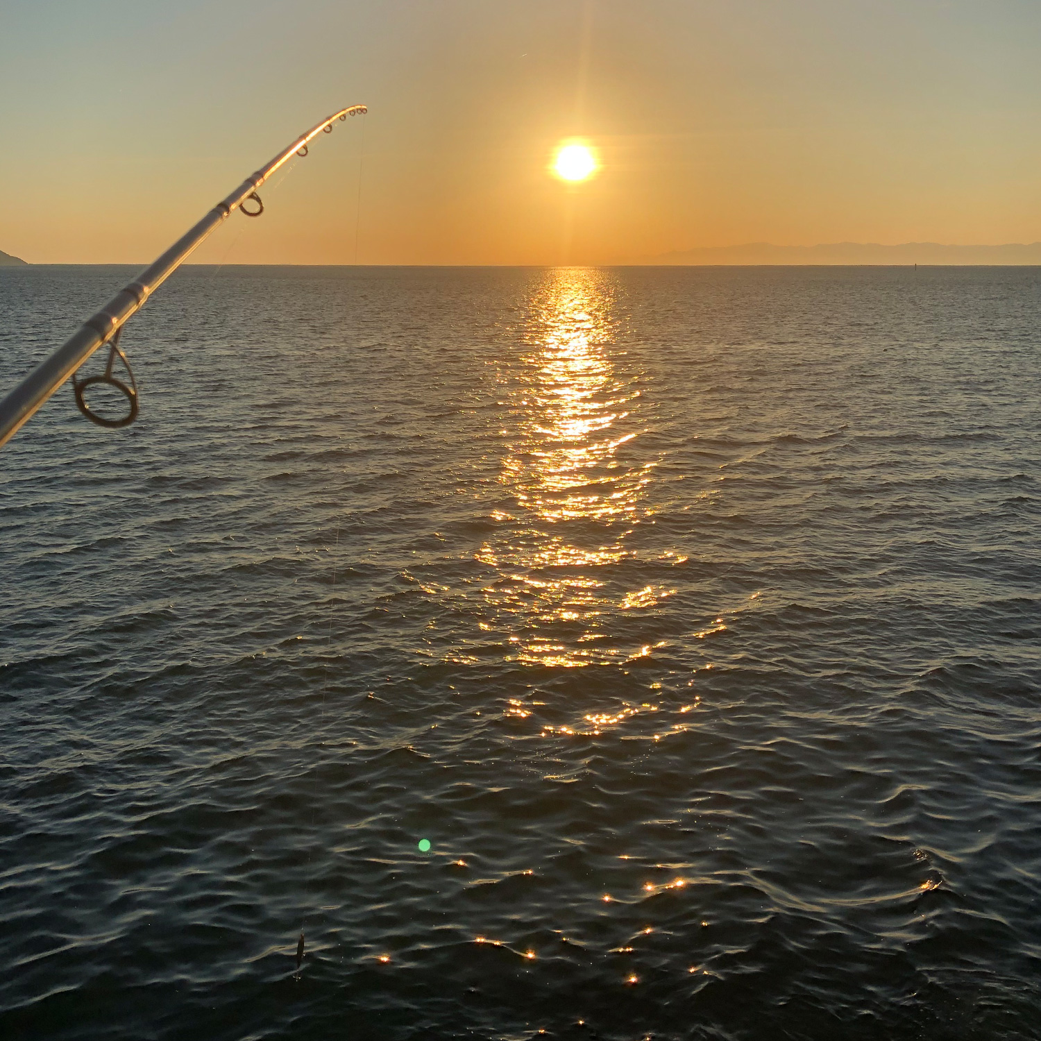 夕方の釣り場。