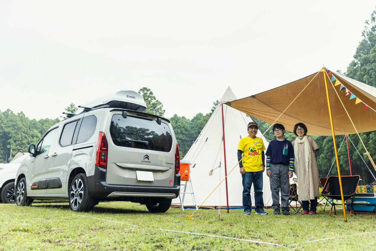 家族３人のテントサイトと愛車ベルランゴ