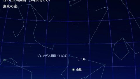 6月下旬、夜明けのすばるを金星とセットで見るチャンス