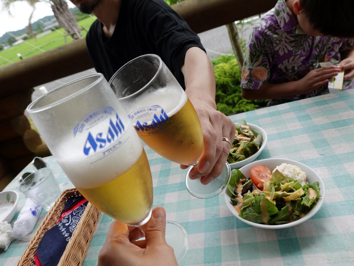 ビールで乾杯