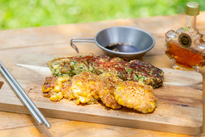 旬の野菜でコリアンフード『とうもろこしチヂミ』と『ズッキーニチヂミ』