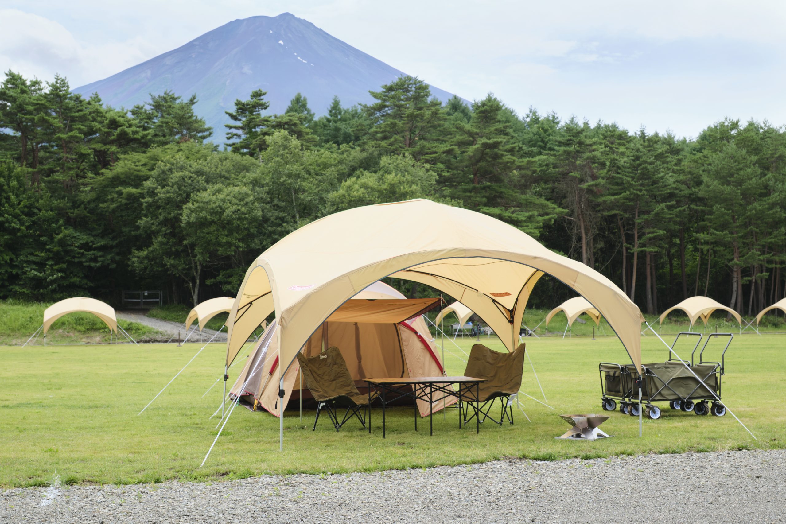 富士山とテント