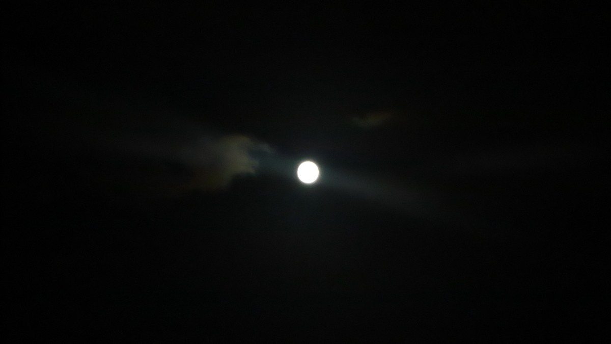満月が空に浮かんでいる。