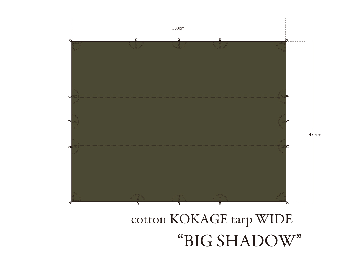 SotoLabo (ソトラボ) ／ cotton KOKAGE tarp WIDE “BIG SHADOW”ARMY GREEN