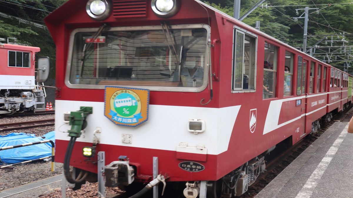 かわいらしい小型のトロッコ列車