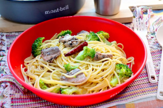 イワシ缶のペペロンチーノ