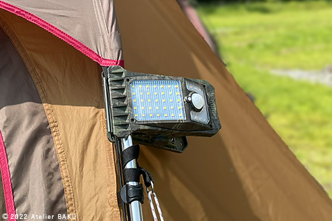 クリッパ、テントに設置