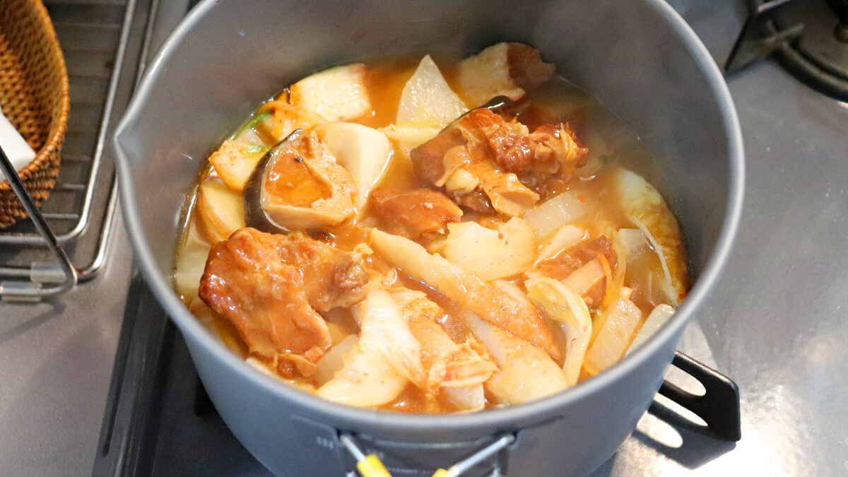 缶つまで作るぶり大根の完成