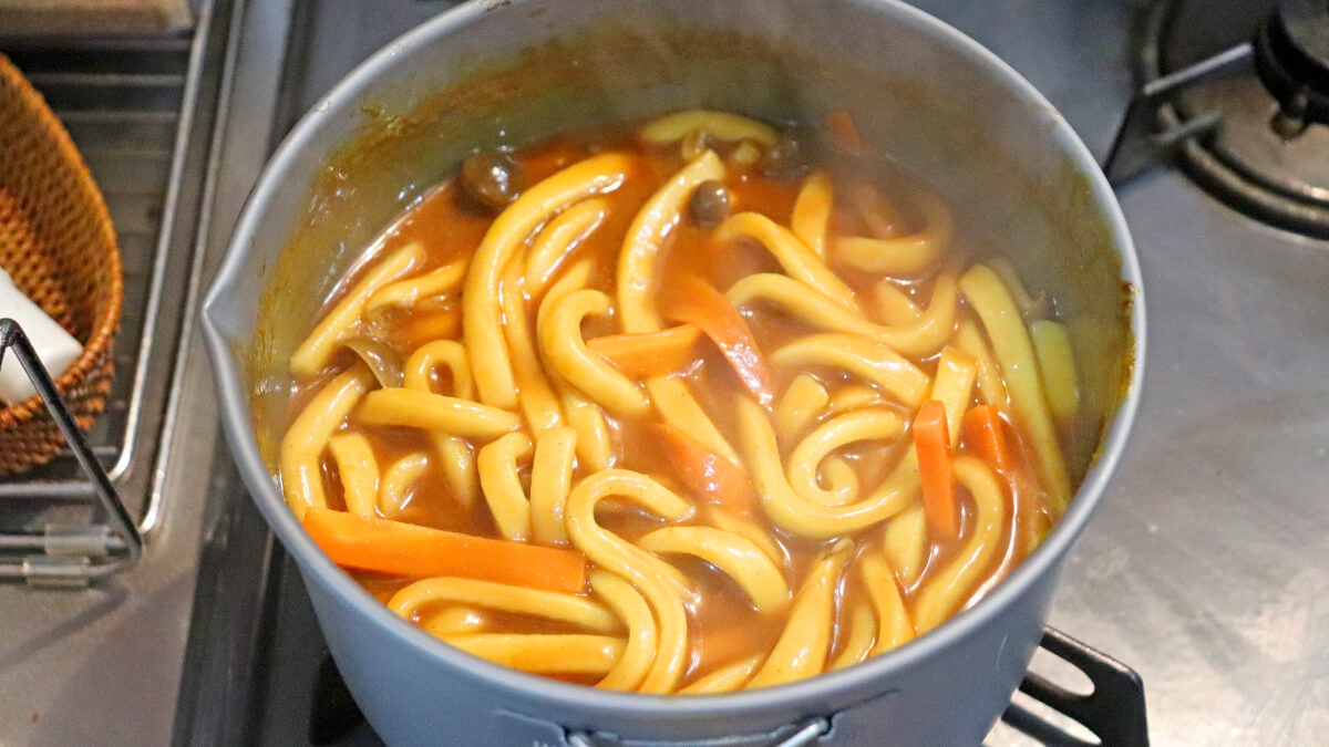 カレーうどんの完成