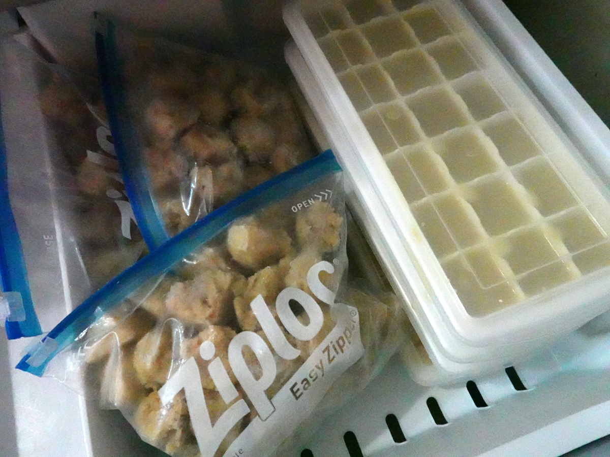 生姜キューブを冷凍庫で凍らす