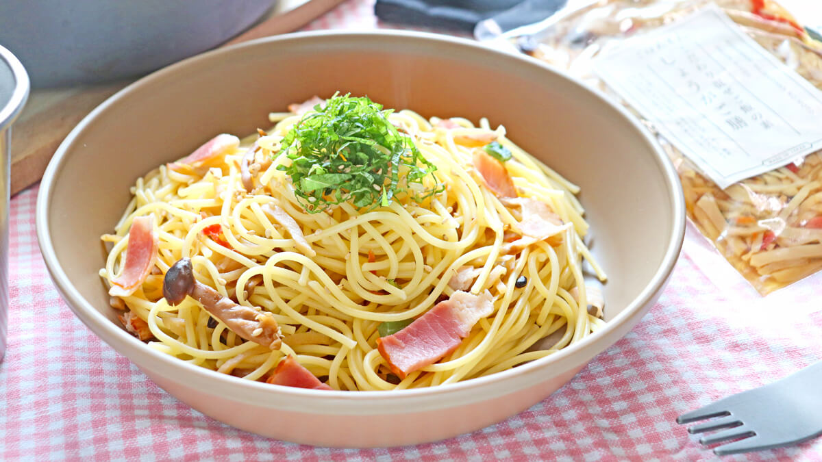 ごはんもん「しょうがご膳」で作るパスタ