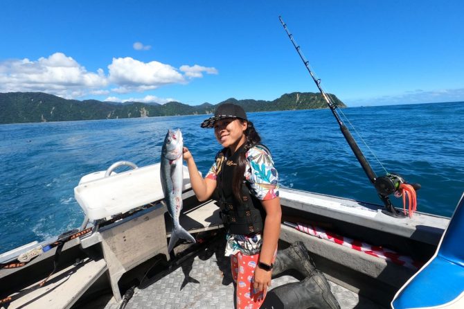 海釣りで獲物をゲット