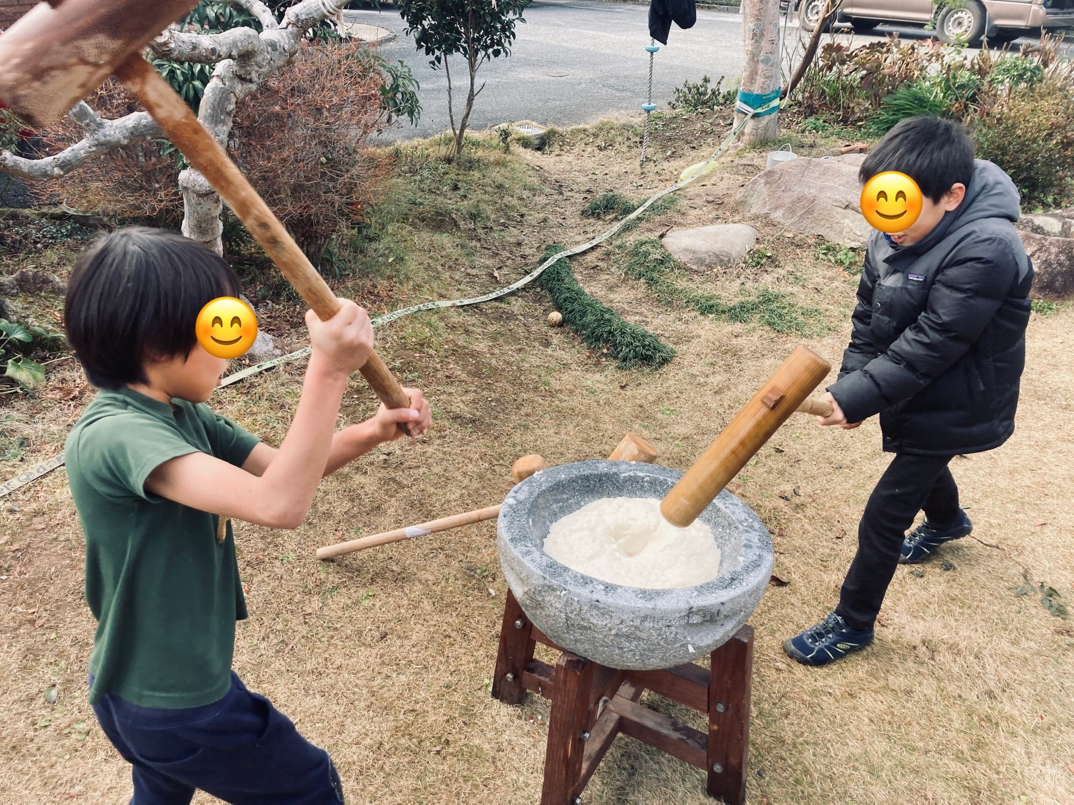 子供の餅つき