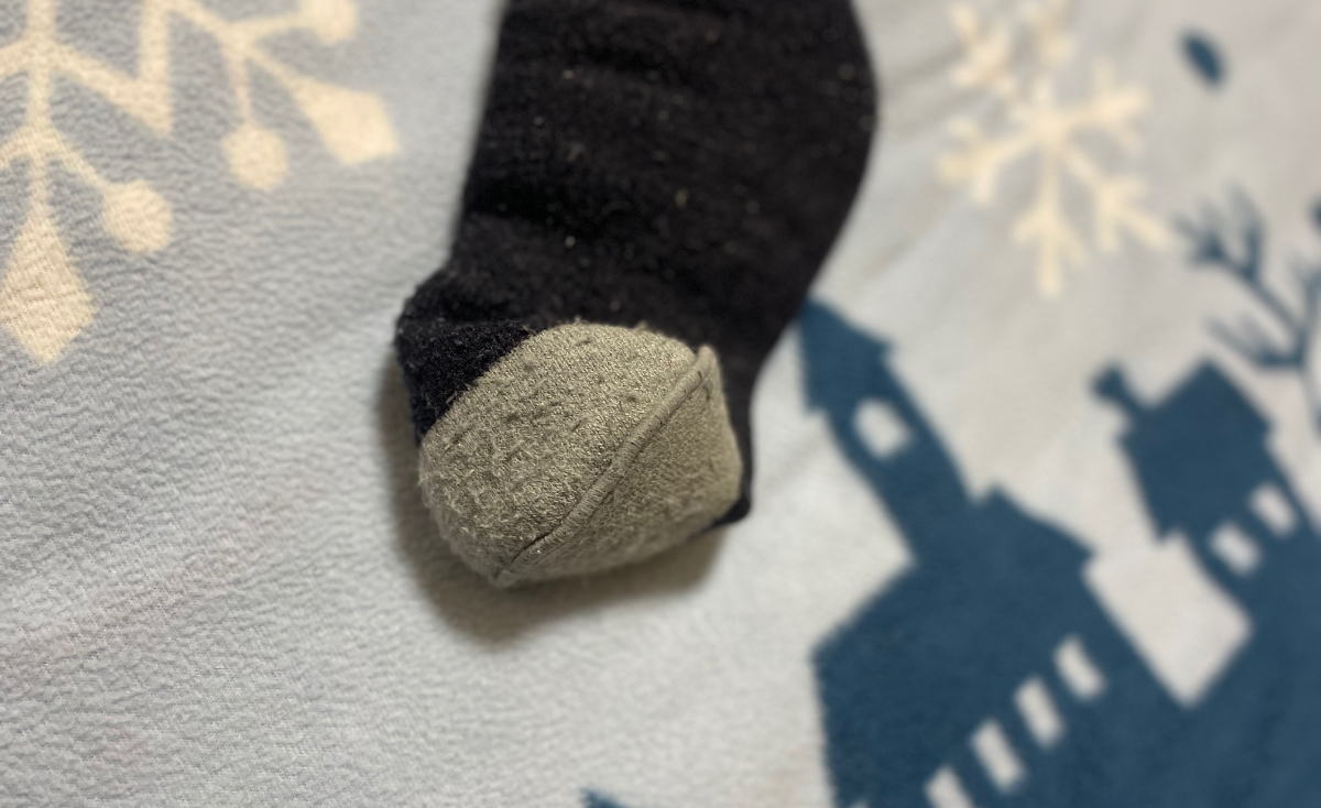 THE WARM SOCKSの外縫いがわかる写真