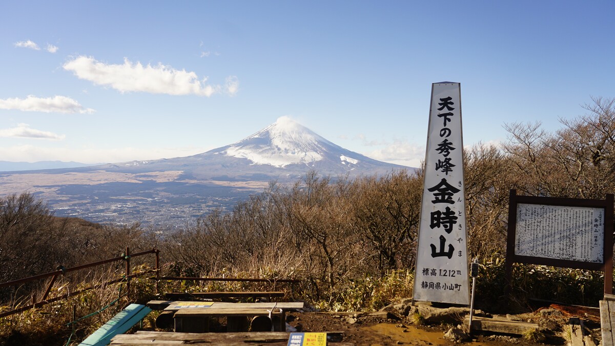 金時山登頂後の絶景。