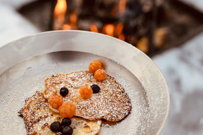 モチモチ食感が楽しめる北欧風パンケーキ。