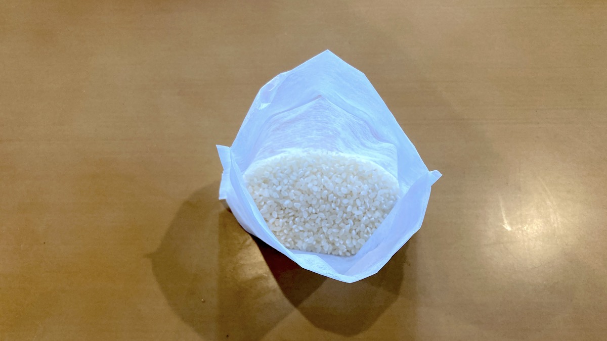 炊飯袋にお米