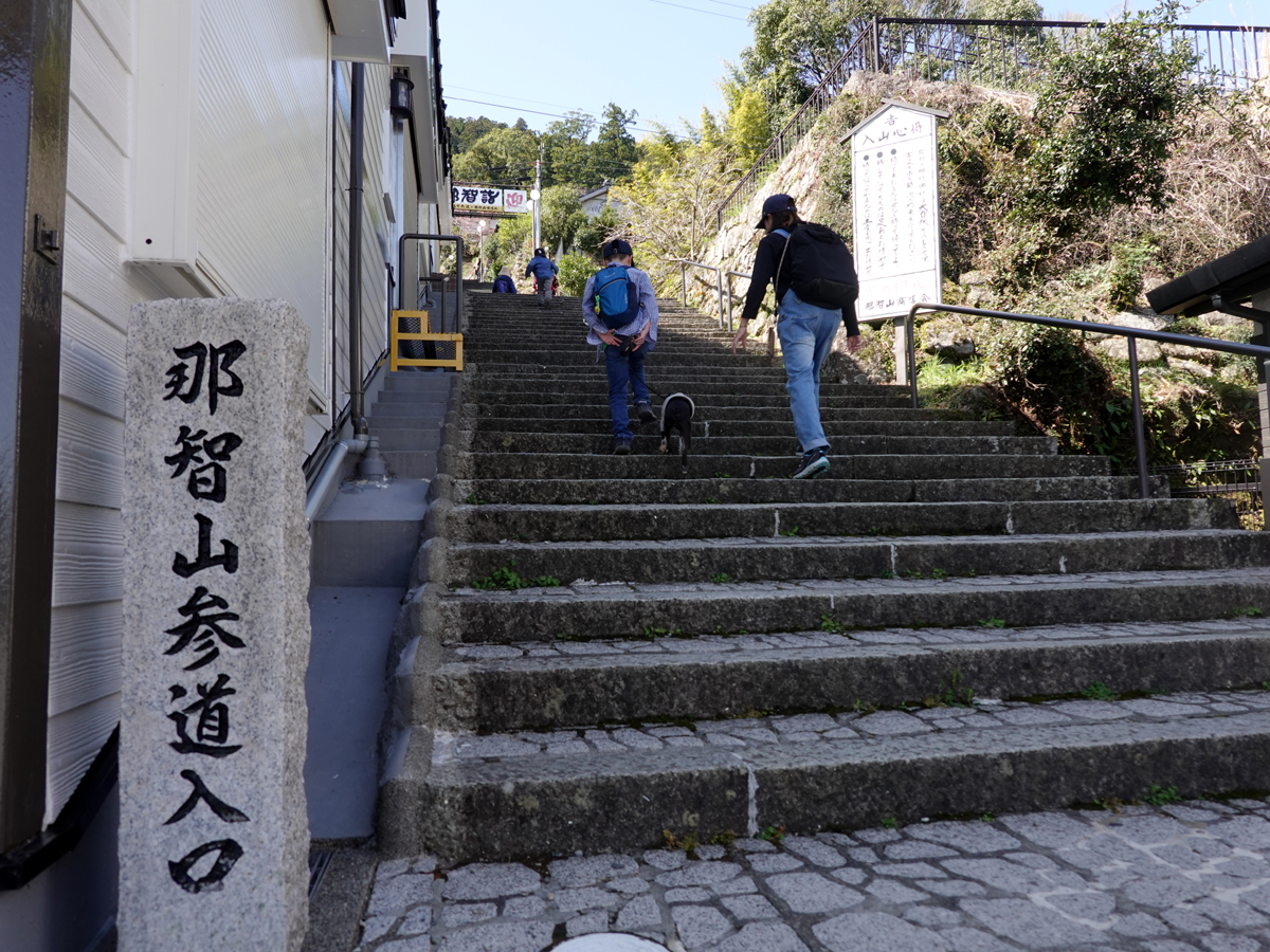 那智山参道の467段の石段を登る