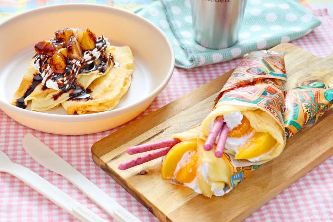 フルーツ缶詰で作るクレープ