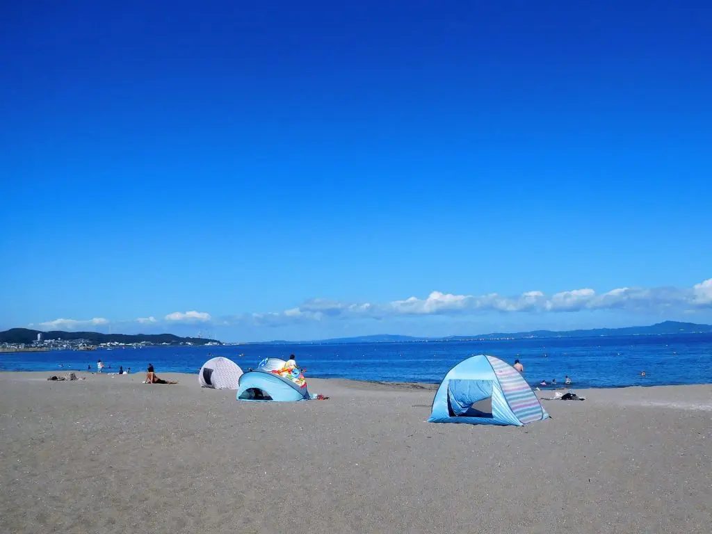 海に設置したテント