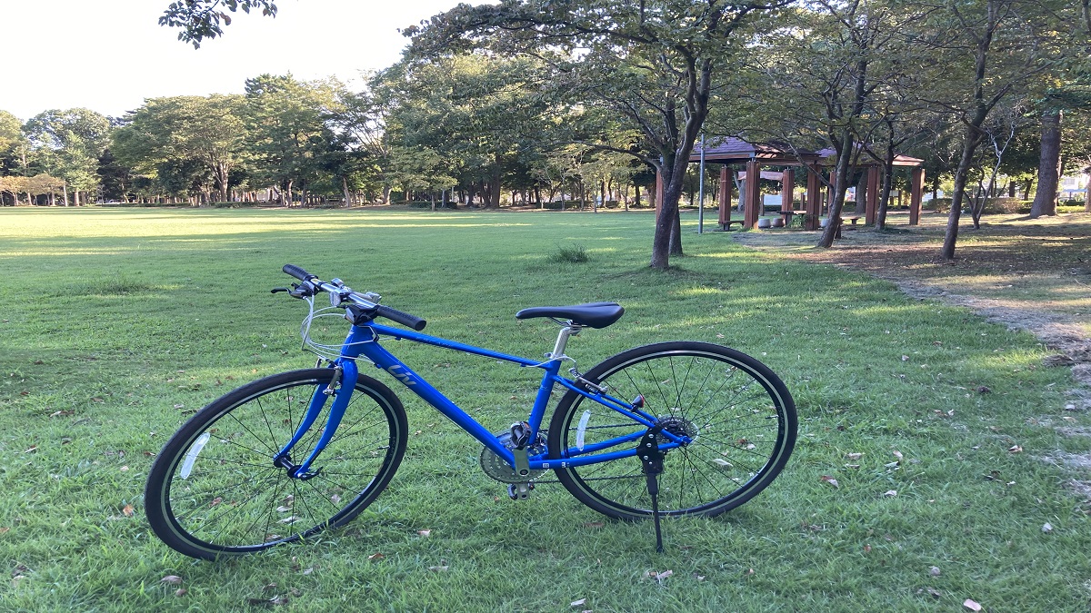 公園で撮影した自転車