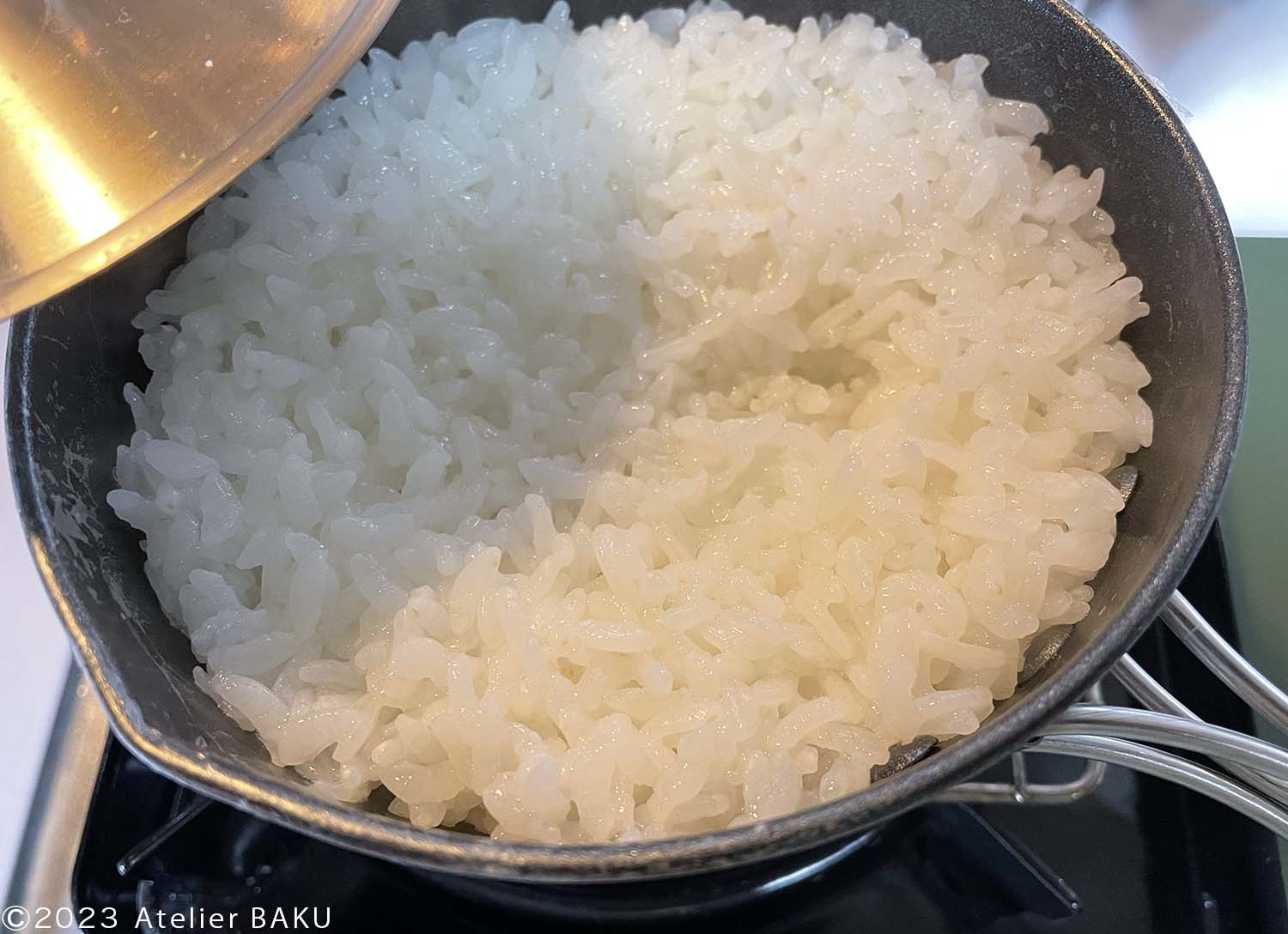 ご飯1合炊飯完了