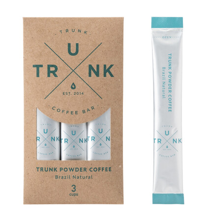 「TRUNK POWDER COFFEE」ブラジル　620円　内容量：11.4g（3.8g×3本）