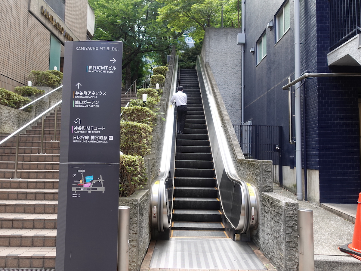 エスカレーター登山道。