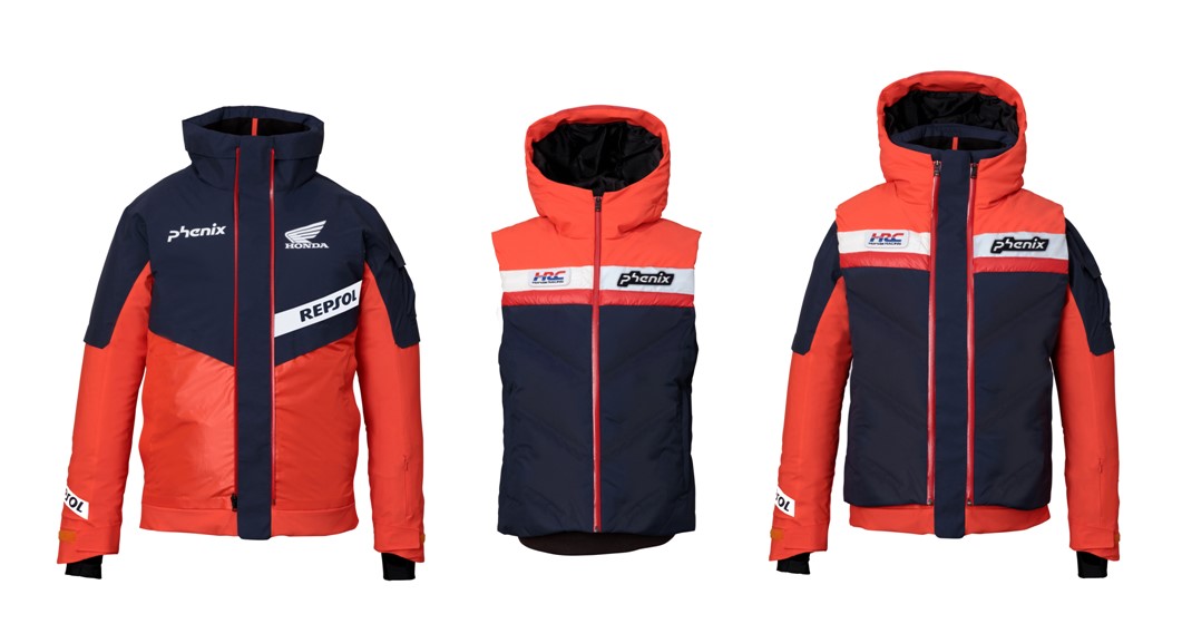 「Honda 3way Jacket」¥107,800　サイズ： S, M, L, XL, XXL　カラー：ORANGE,RED (2色展開)※写真はORANGE