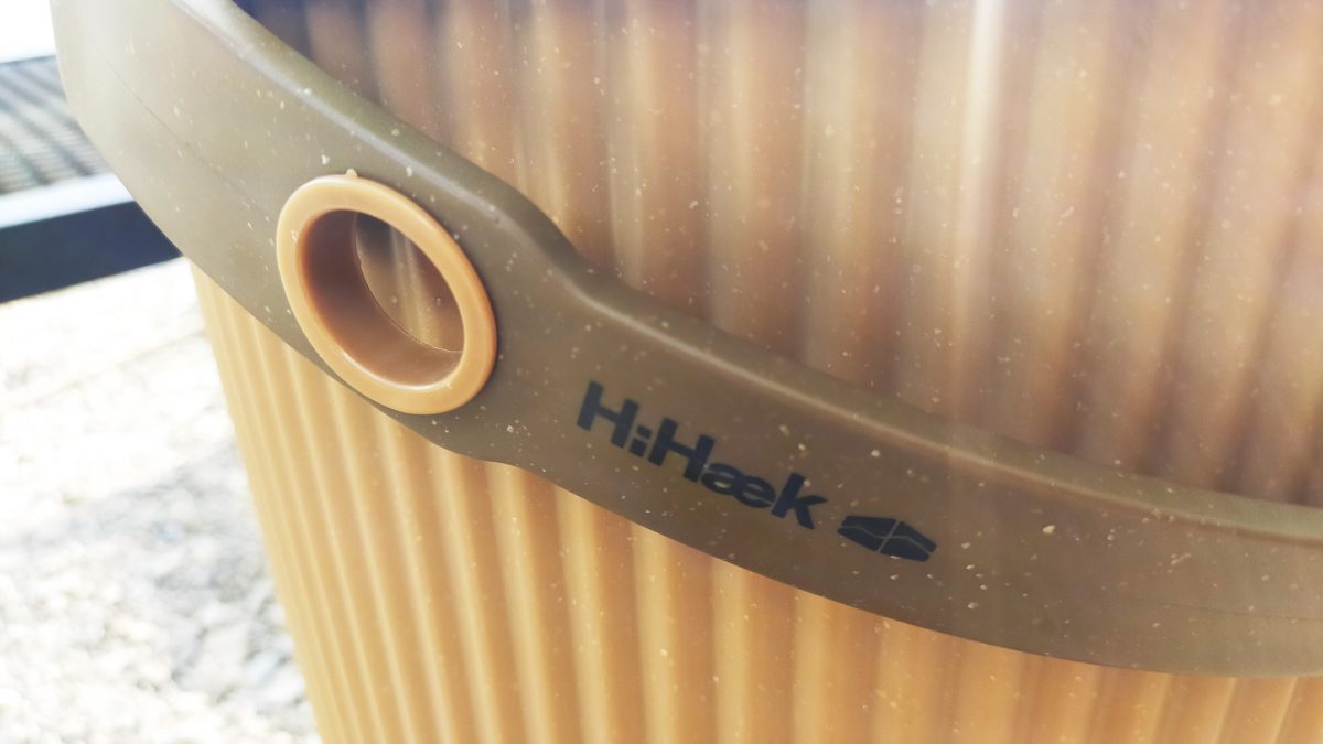 ハンドル部分にあるHihaekのロゴのアップ。