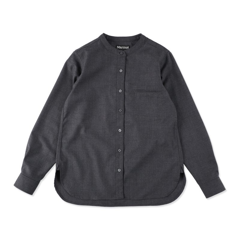 「ウィメンズユーストマノーカラーシャツ」¥15,400 Colors ダークグレー, ネイビー, ブラウン Size: XS, S, M, L, XL(WOMEN'S)