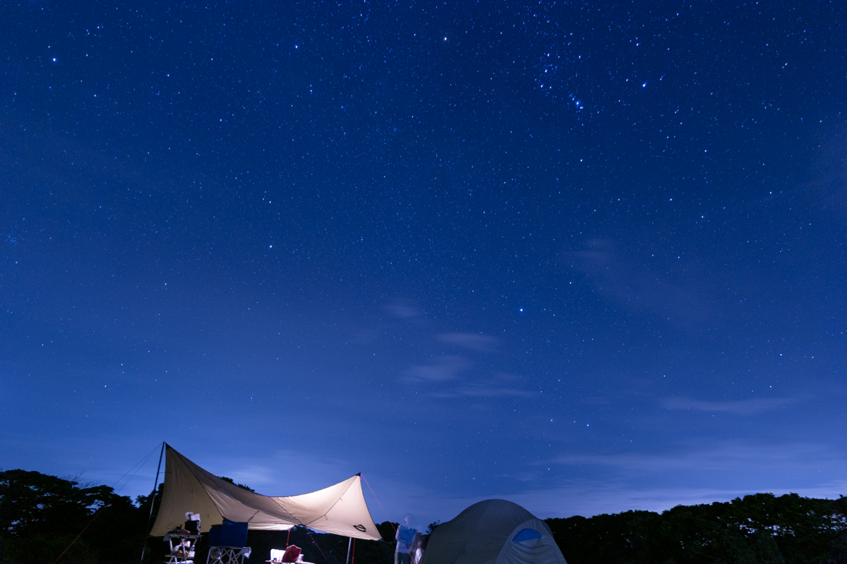 キャンプ場の星空
