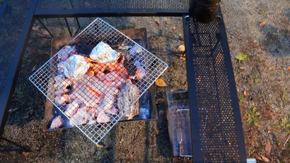 ファイアグリル焼き網でバーベキュー