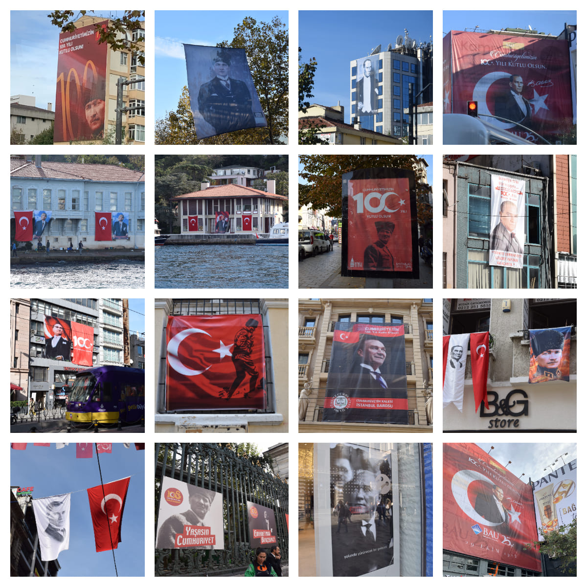 トルコの街中のアタチュルク肖像
