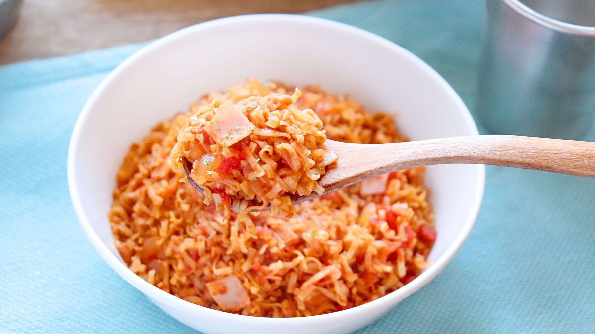 チキンラーメンのトマトリゾット風