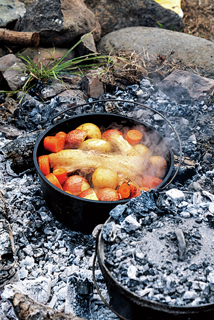 ローストチキンが焼きあがる