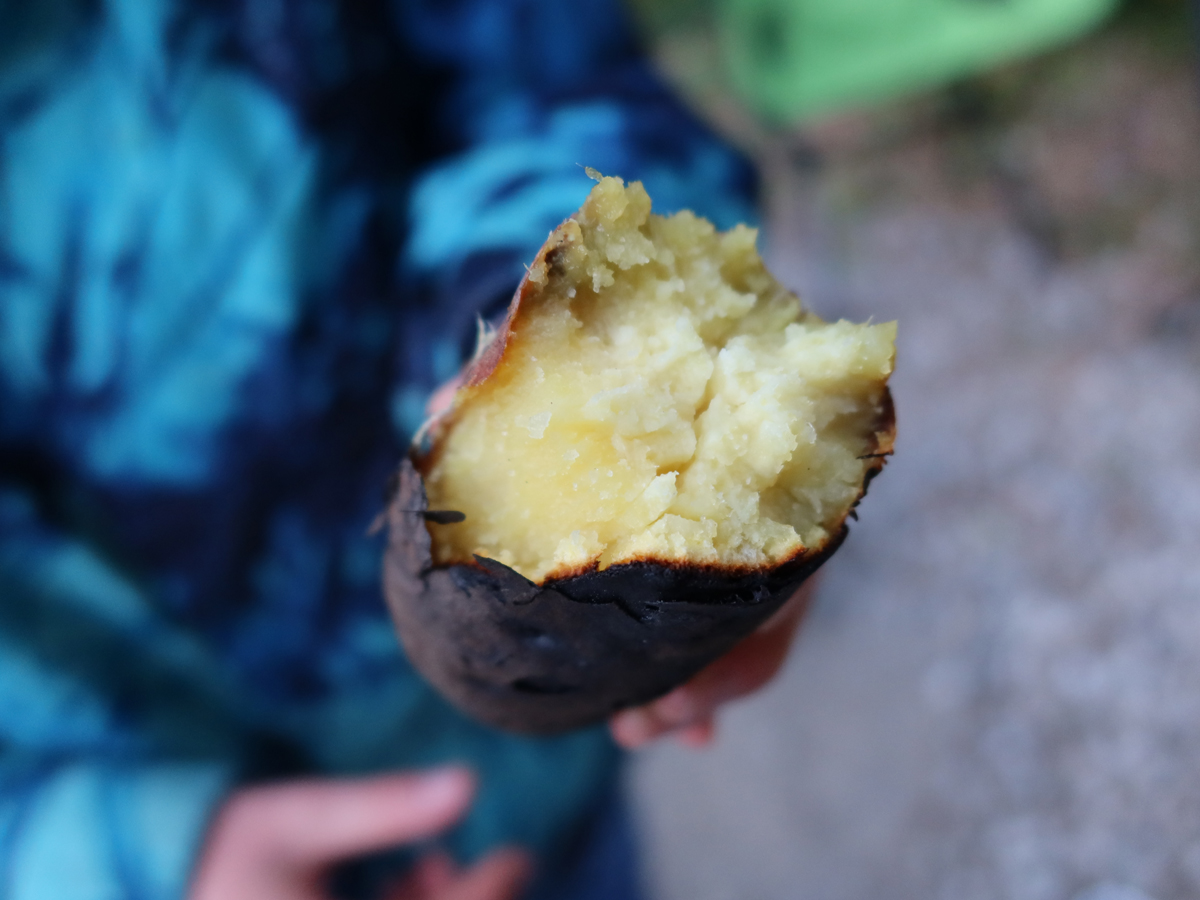 焼き芋のできあがり