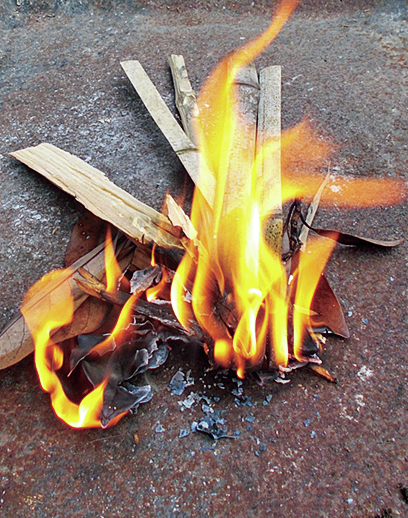 竹は油分が多く着火や火力アップに適した材料
