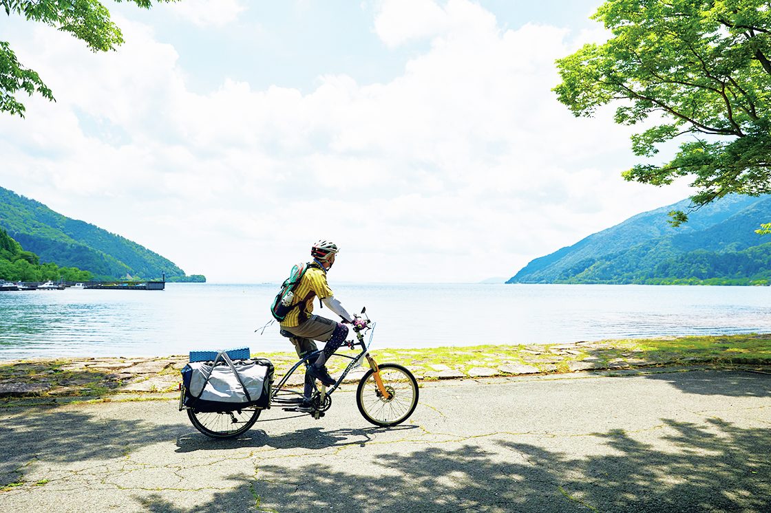 琵琶湖横でサイクリング